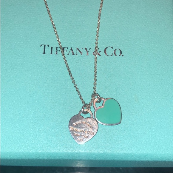 Tiffany & Co. Jewelry - Return to Tiffany double heart necklace 16 in.